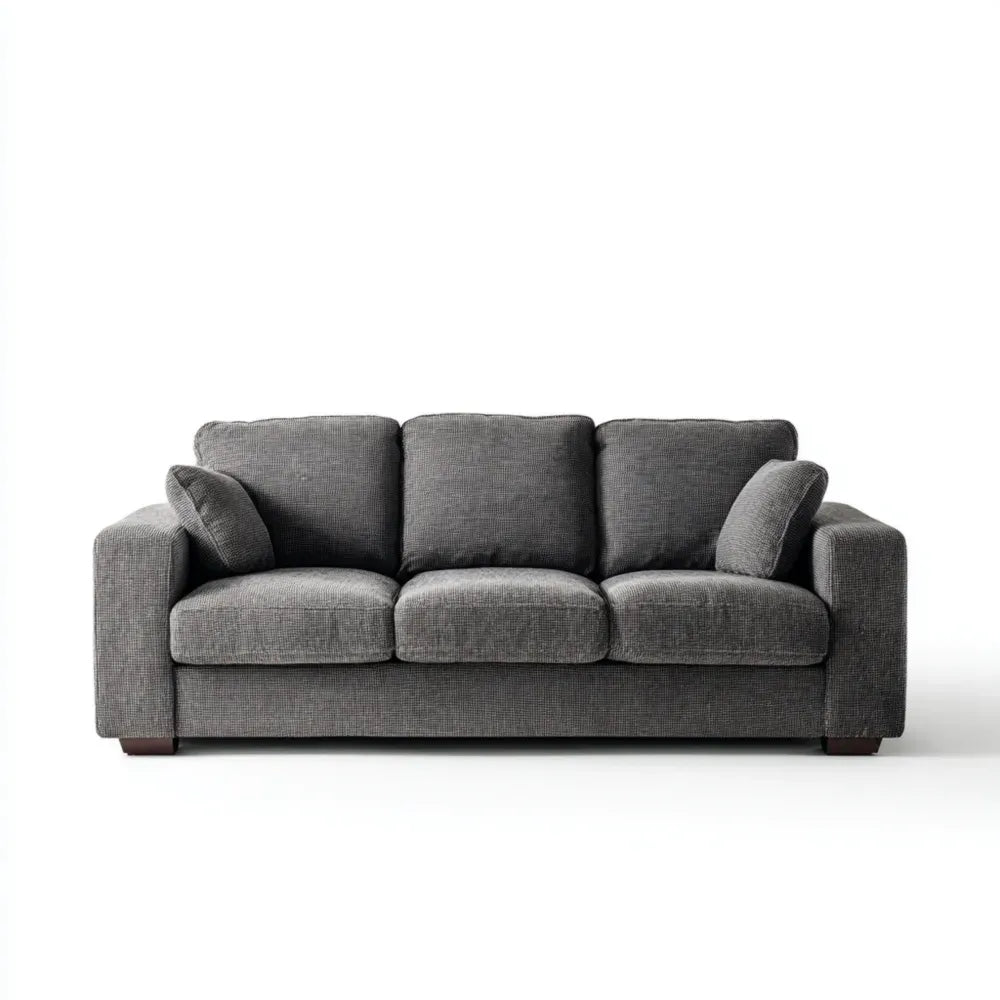 Three-Seater Fabric Sofa 200x90x85 cm - Dark Gray - Contemporary Design