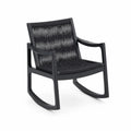 Silla mecedora de plástico con cuerda sintética negra