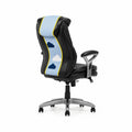 Chaise au design nuage, similicuir noir et bleu