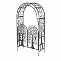 Arche de jardin en métal avec motif arbre Noir 240x140x40 cm