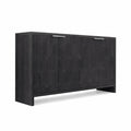 Aparador de madera MDF negro 150x80x40 cm