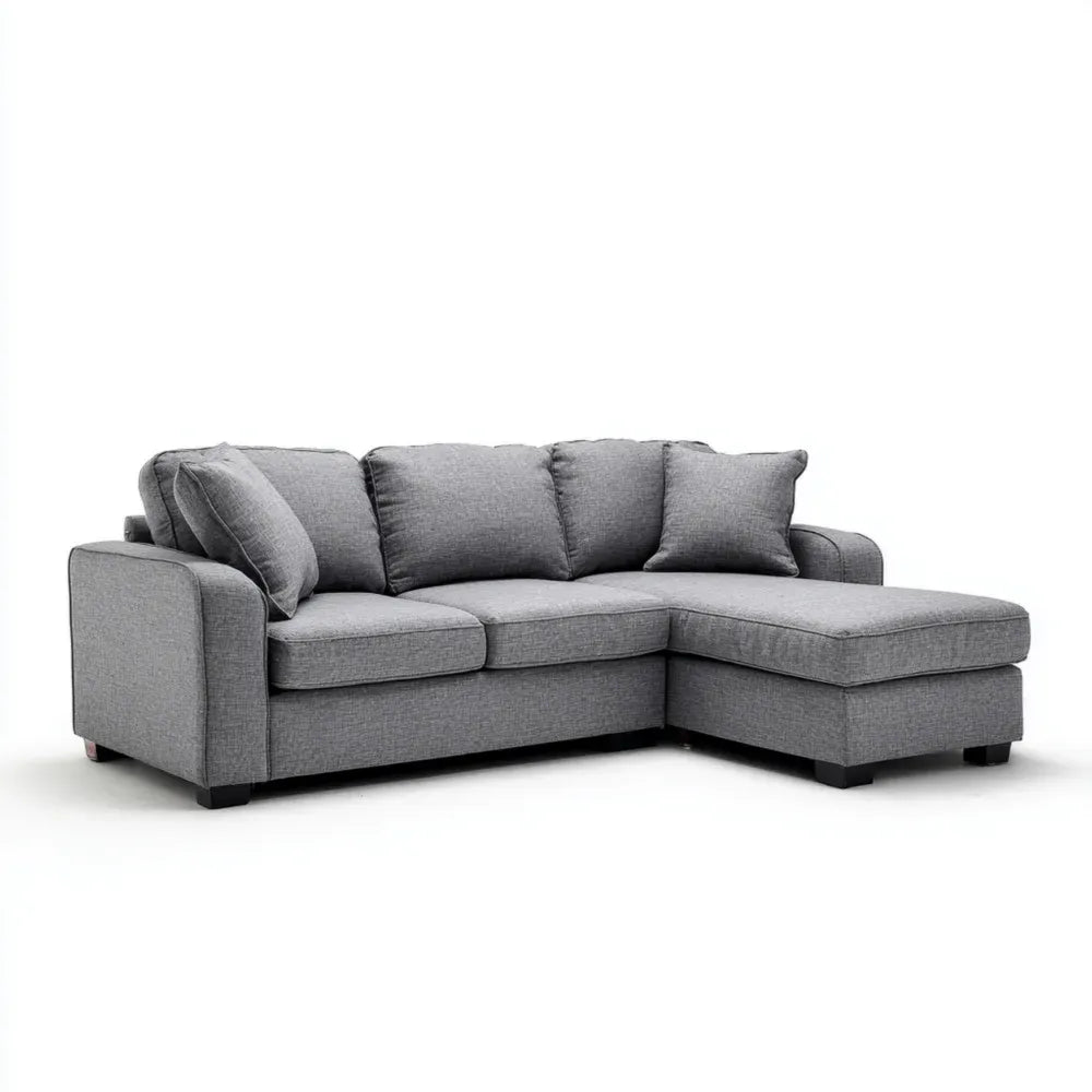 Sectional Sofa Set Fabric Upholstery 250x150x85 cm – Light Gray – Modern Design