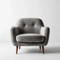 Armchair Velvet Upholstery 90x85x75 cm - Gray - Mid-Century Modern