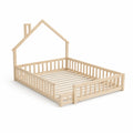 Cama infantil en forma de casa de madera de pino