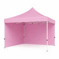 Toldo plegable de metal y tela rosa 3x3 m