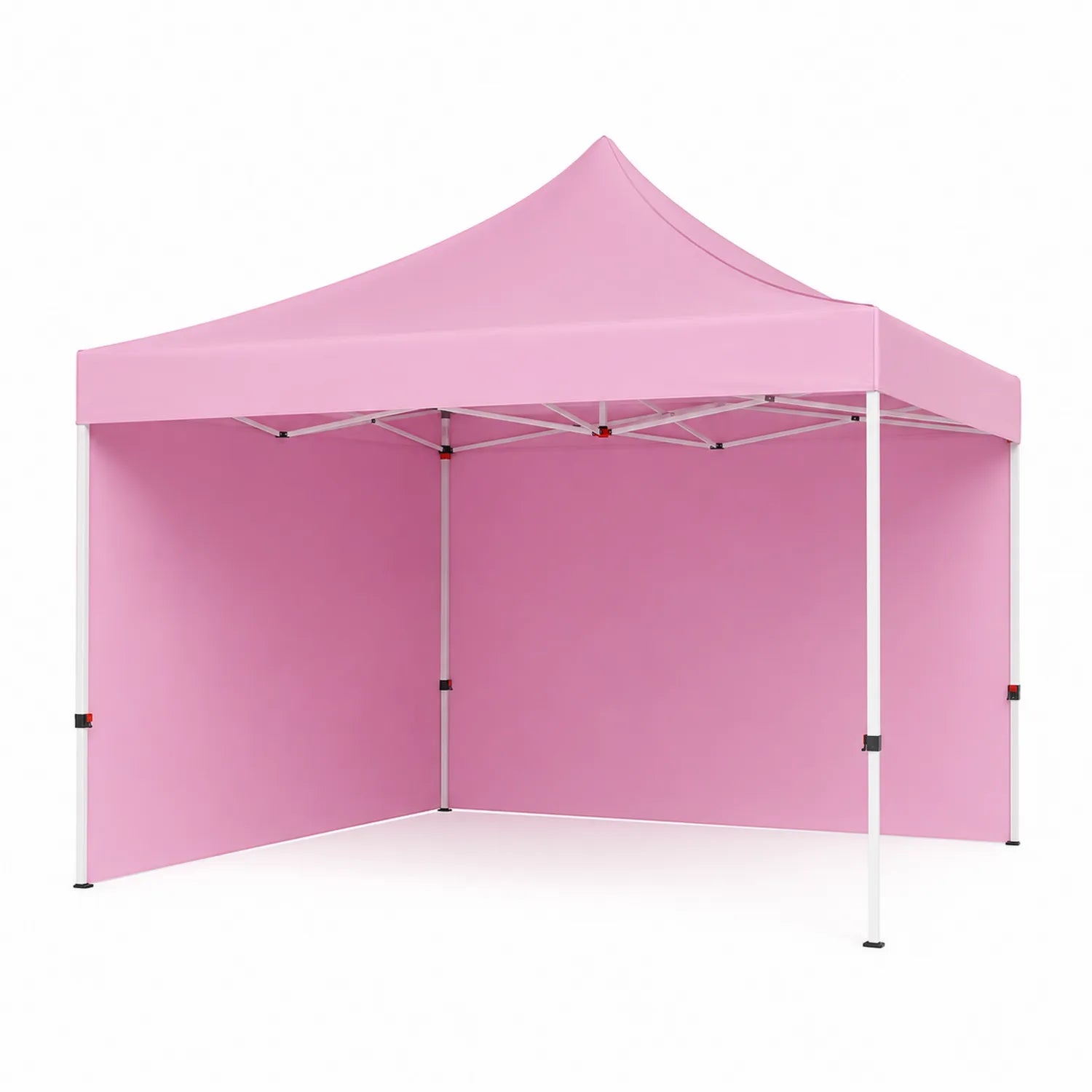 Store pliant en métal et tissu rose 3x3 m