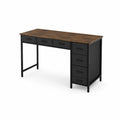 Escritorio de Madera y Metal con Cajones 120x60x75 cm Marrón/Negro