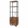 Étagère en bois et métal avec tiroirs 180x60x40cm Marron/Noir