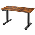 Bureau réglable électrique en bois et métal marron vintage 140x70 cm