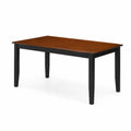Mesa de comedor de madera marrón y negra 150x90 cm