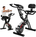 Bicicleta estática – resistencia magnética, plegable, con pantalla, uso doméstico, 136 kg, 8 niveles