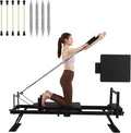 Reformer de Pilates: A03, estructura de acero, plegable, negro