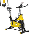 HOMCOM Bicicleta estática: resistencia ajustable, con ruedas, con pantalla, negro