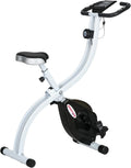 Bicicleta estática: resistencia ajustable, plegable, con ruedas, 8 niveles, SPORTNOW