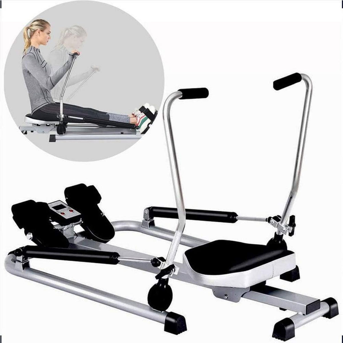 Máquina de remo – entrenamiento de cuerpo completo, giratorio, plegable