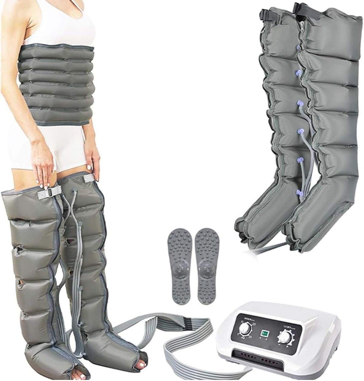 Máquina de drenaje linfático de presoterapia de 6 cavidades para - entrenamiento de cuerpo completo, para brazos y piernas, de pie