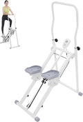 Stepper vertical: entrenamiento de cuerpo completo, plegable, ajustable, con pantalla, 150 kg, blanco