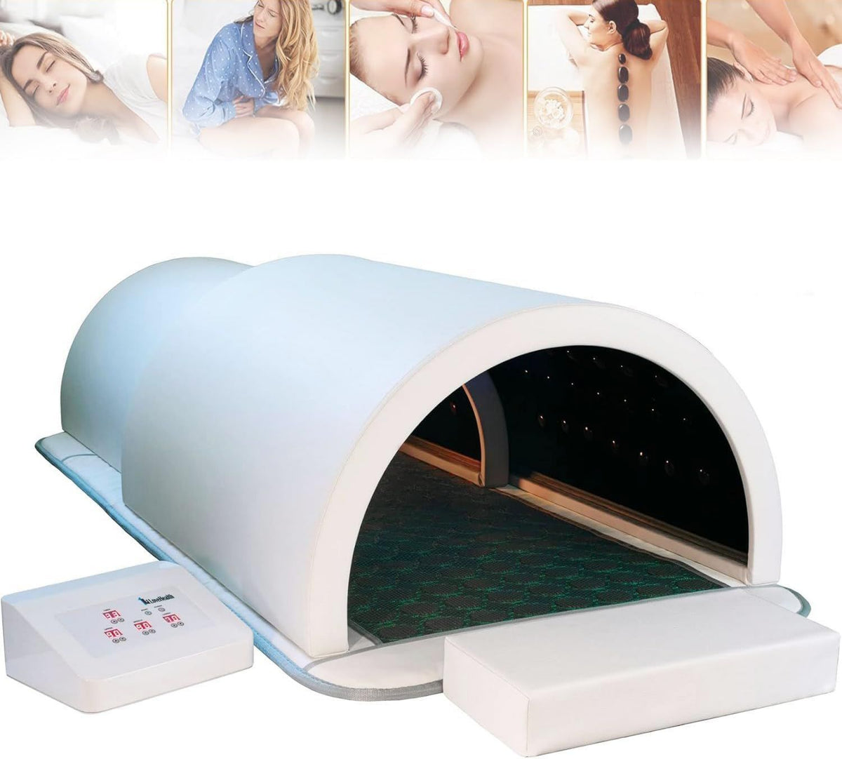Sauna Infrarrojos Lejanos Cúpula Sauna Seco Portatil Cápsula Sauna Completa: con calefacción