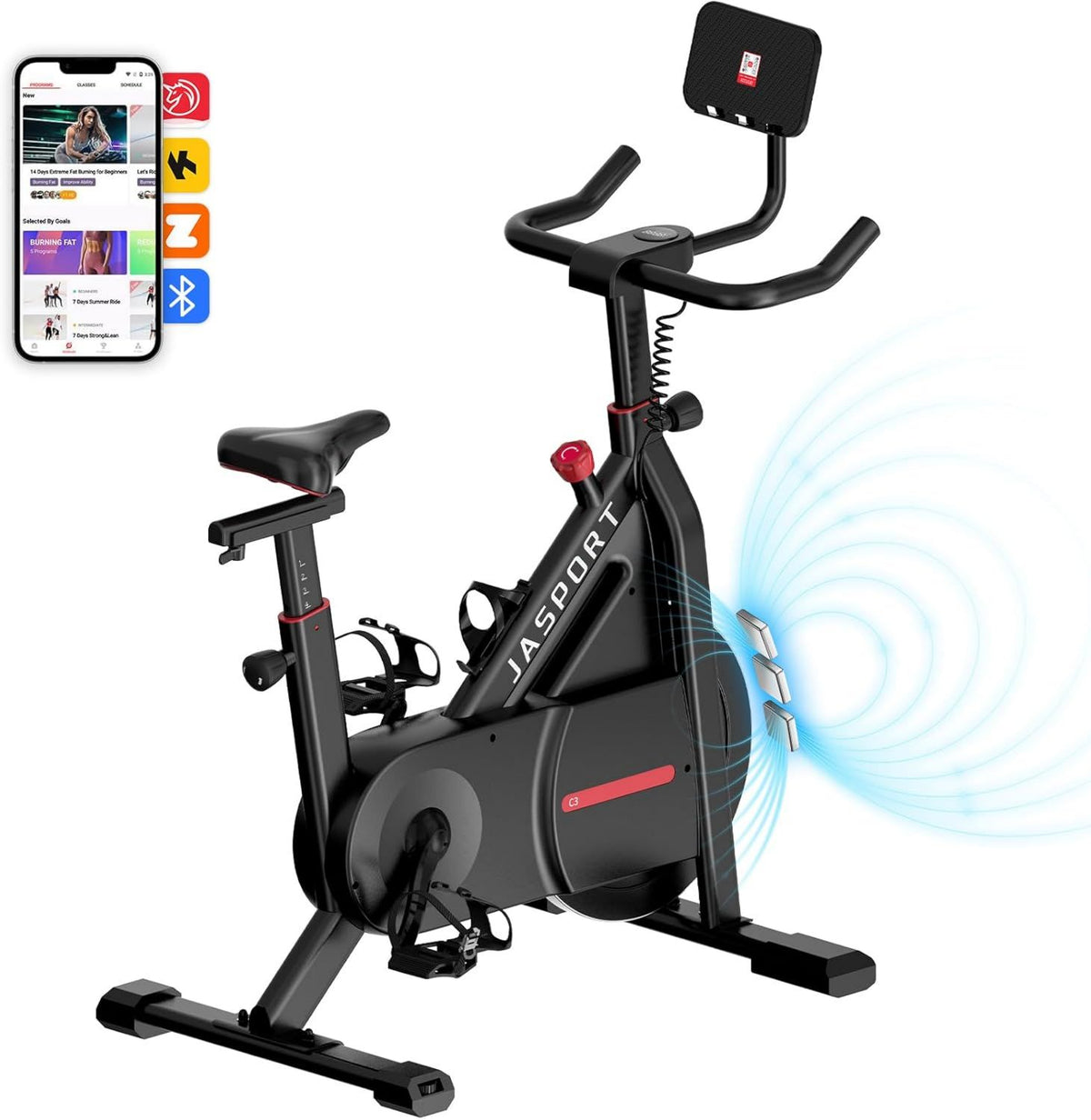 Bicicleta estática: resistencia magnética, funcionamiento silencioso, pantalla LED, con pantalla, 120 kg