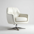 Modern Leather Armchair 70x75x85 cm – White – Swivel Base