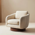 Swivel Armchair - Bouclé Fabric 78x85x90 cm - Cream - Contemporary Design
