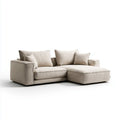 Sectional Sofa Set Fabric Upholstered 230x150x85 cm - Beige - Modern Design