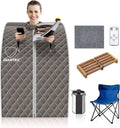 Sauna de vapor portátil - plegable, ajustable, con temporizador, diseño portátil, 1000W, 3L, gris, GOPLUS 1000W