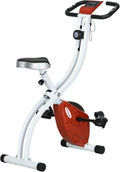 Bicicleta estática - estructura de acero, plegable, ajustable, con ruedas, 8 Niveles, rojo, SPORTNOW