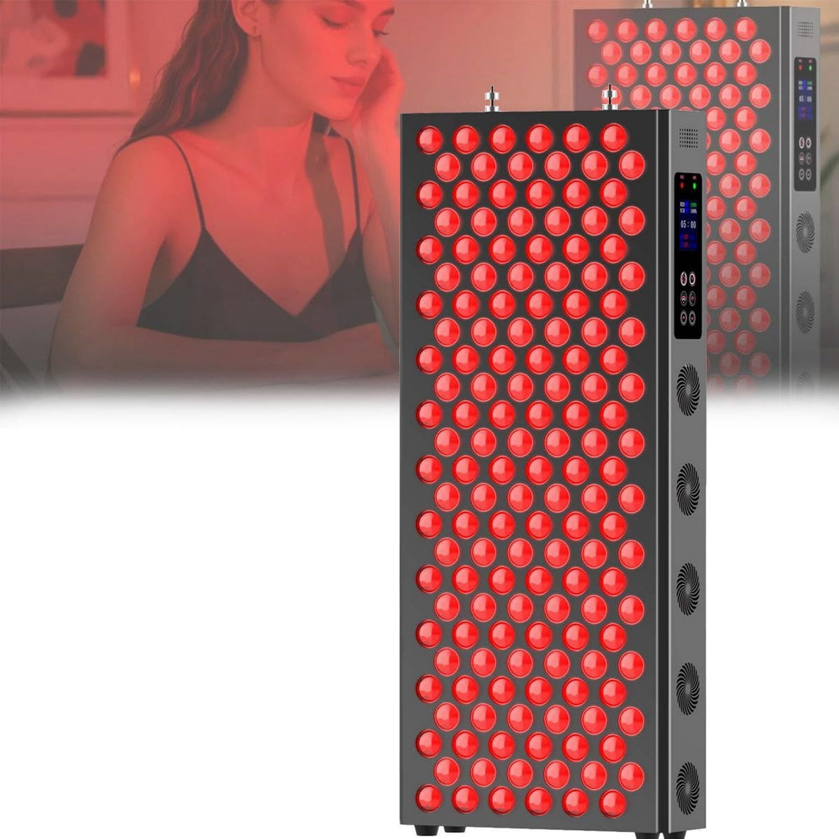 Dispositivo de terapia de luz roja – entrenamiento de cuerpo completo, con temporizador, pantalla LED, con pantalla, 660 Nm, 850 Nm, 150 LED